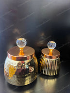 Hammered (Large) Canister with Crystal Lid