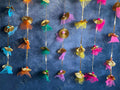 Gota & Dainty Net Fabric Colored Strings Dangler Short - Pack of 4 Strings