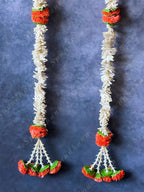 Chameli & Orange Marigold Dangler Set of 2 with Tassels