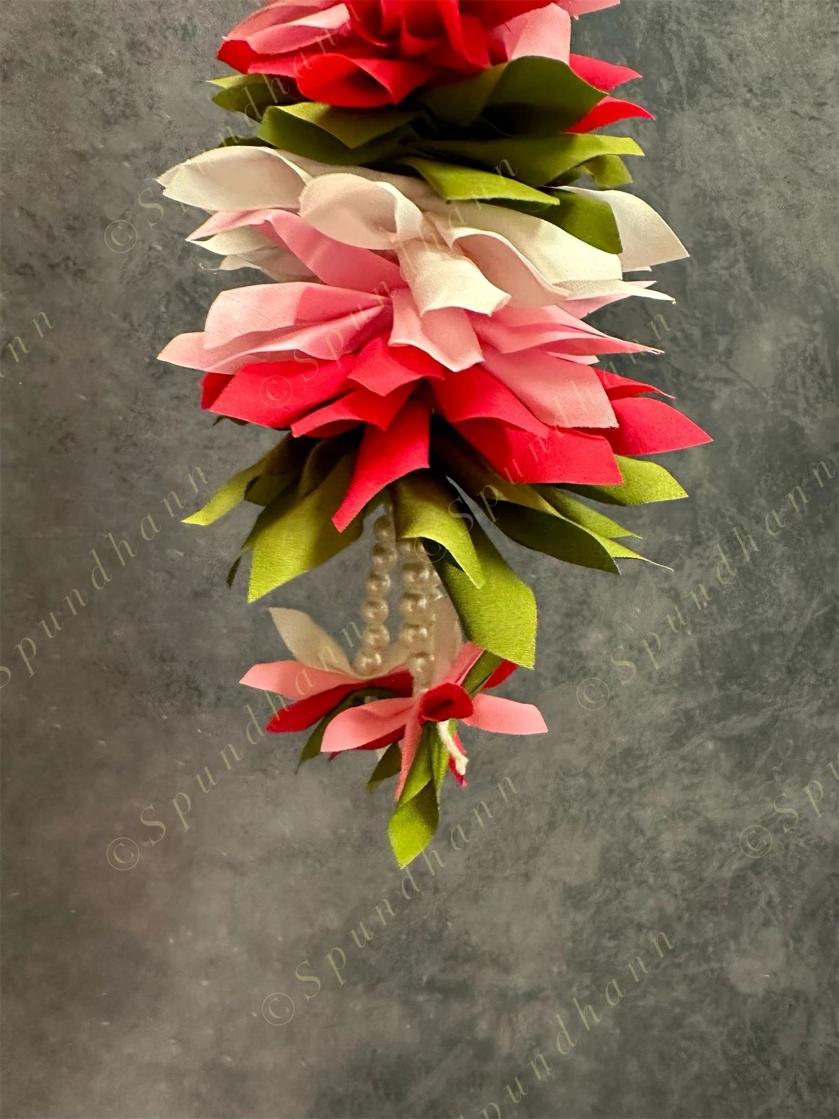 Multi Color Flower Dangler With Pearls - Set Of 2