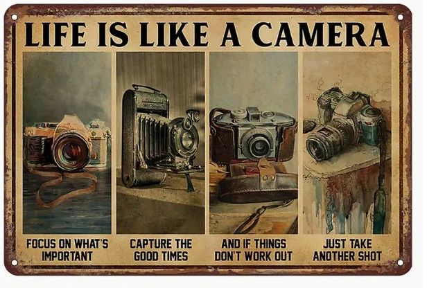 Motivational Wall Art Decor Life is a Camera