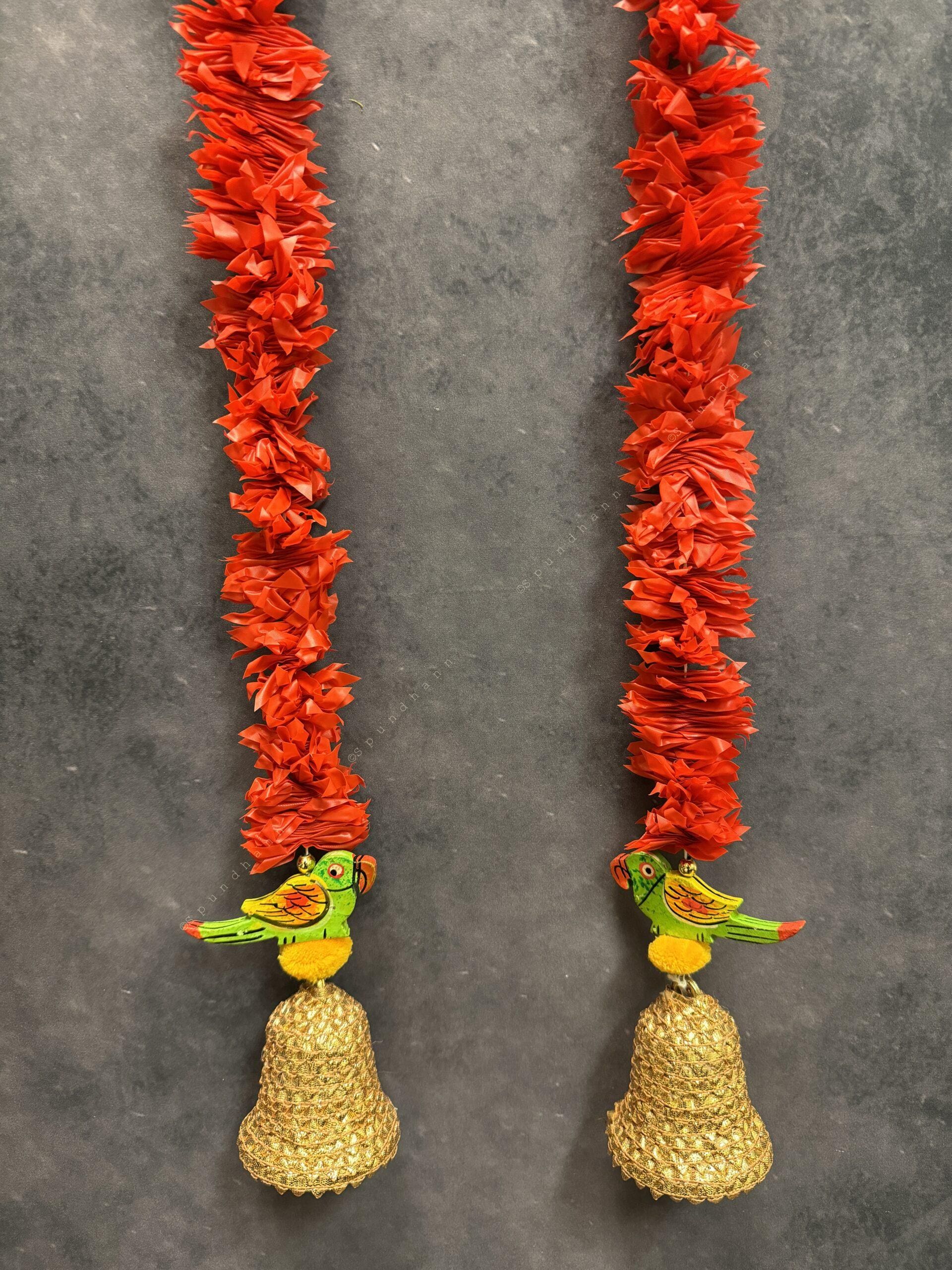 Chameli String With Gota Bell And Parrot Dangler Pair