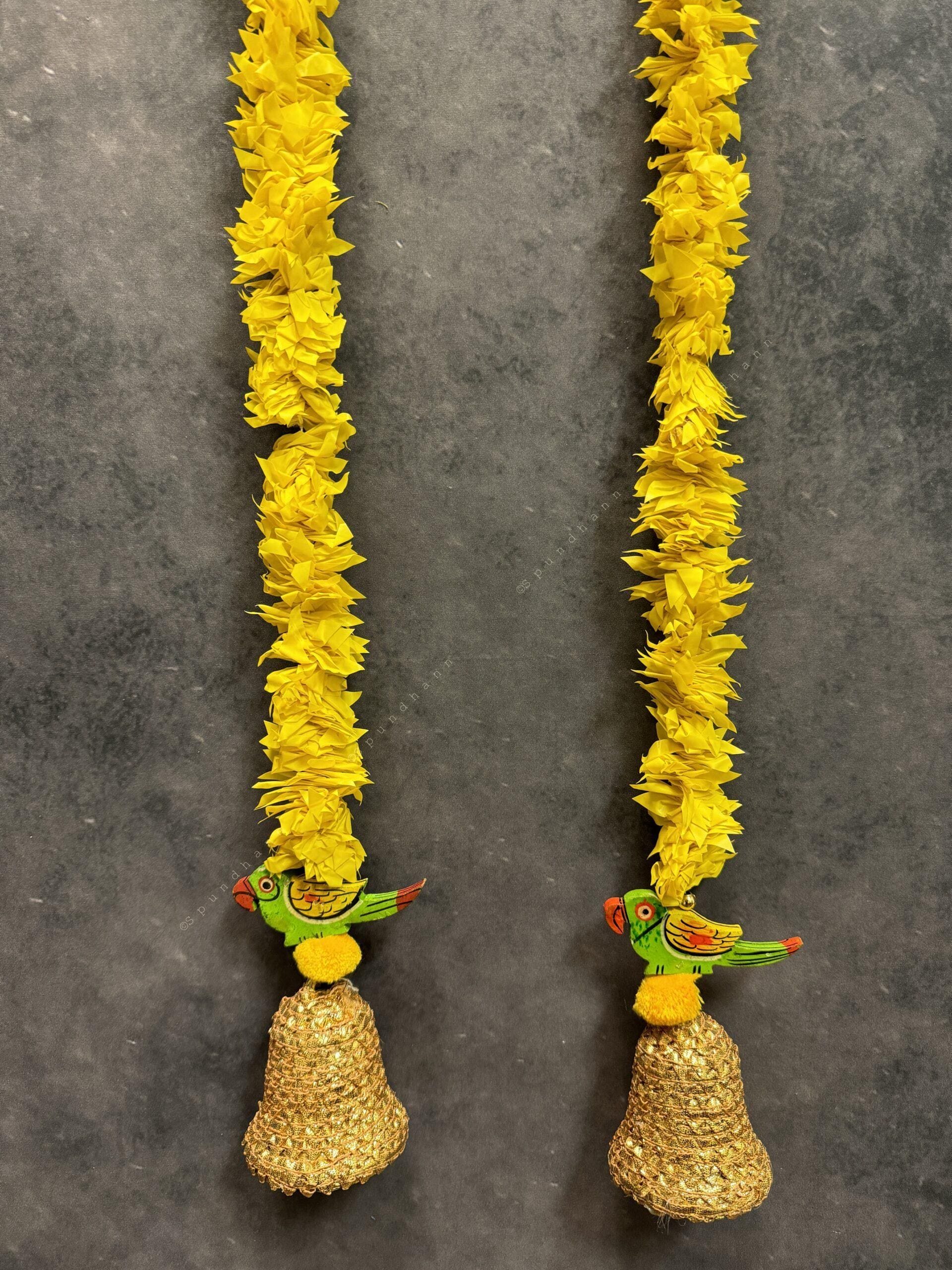 Chameli String With Gota Bell And Parrot Dangler Pair