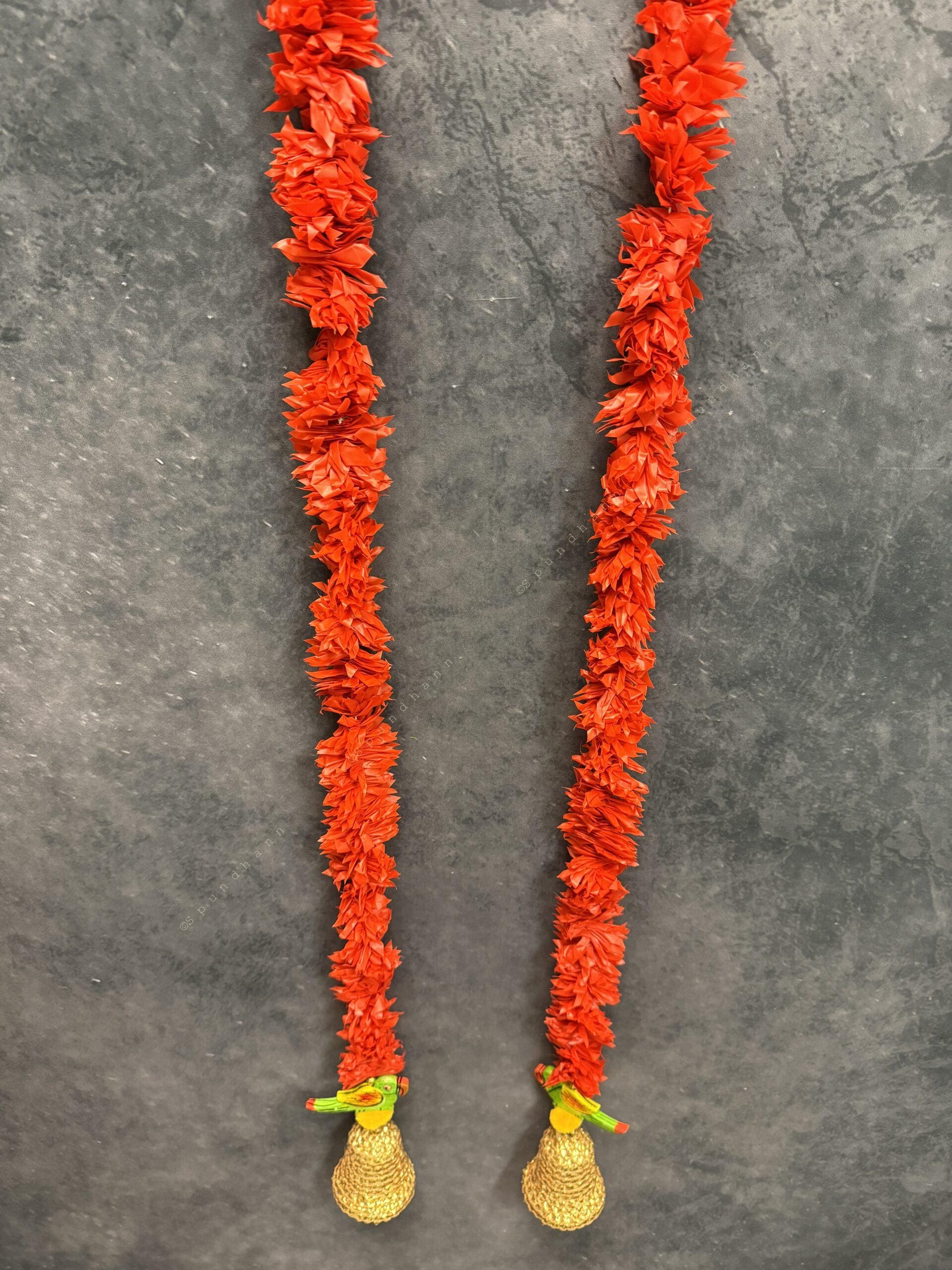 Chameli String With Gota Bell And Parrot Dangler Pair