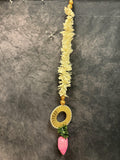 Chameli & Pink Shola Wood Lotus Buds and gold Disc Hanging