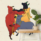 Life n Colors: Pichwai Cows Multicolor Art Wallpaper