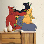 Life n Colors: Pichwai Cows Multicolor Art Wallpaper