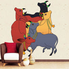 Life n Colors: Pichwai Cows Multicolor Art Wallpaper