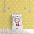 Life n Colors: Divine Glow: Beautiful Yellow Pichwai Wallpaper for Pooja Room
