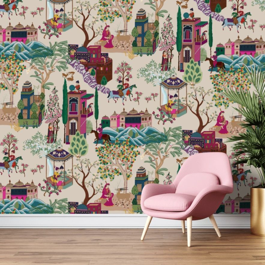 Life n Colors: Pashmina, Indian Shawl Inspired Wallpaper for Rooms