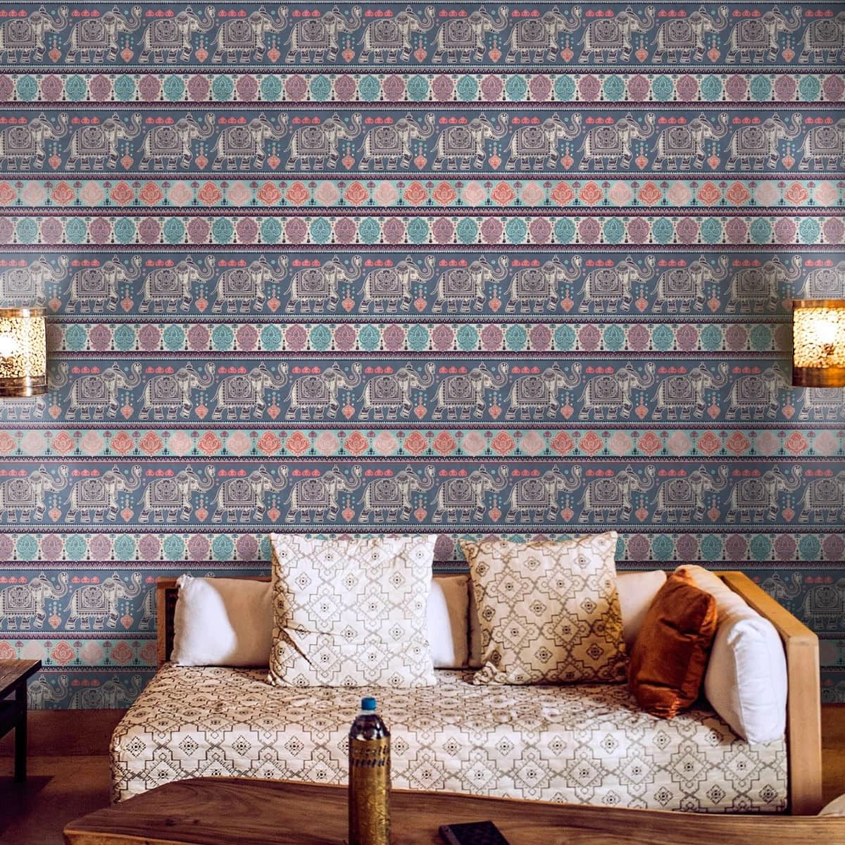 Life n Colors: Indian Elephants Wallpaper Design for Rooms