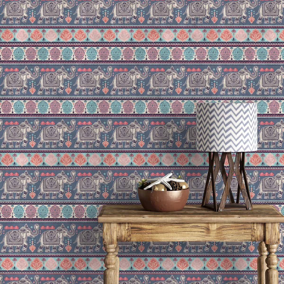 Life n Colors: Indian Elephants Wallpaper Design for Rooms