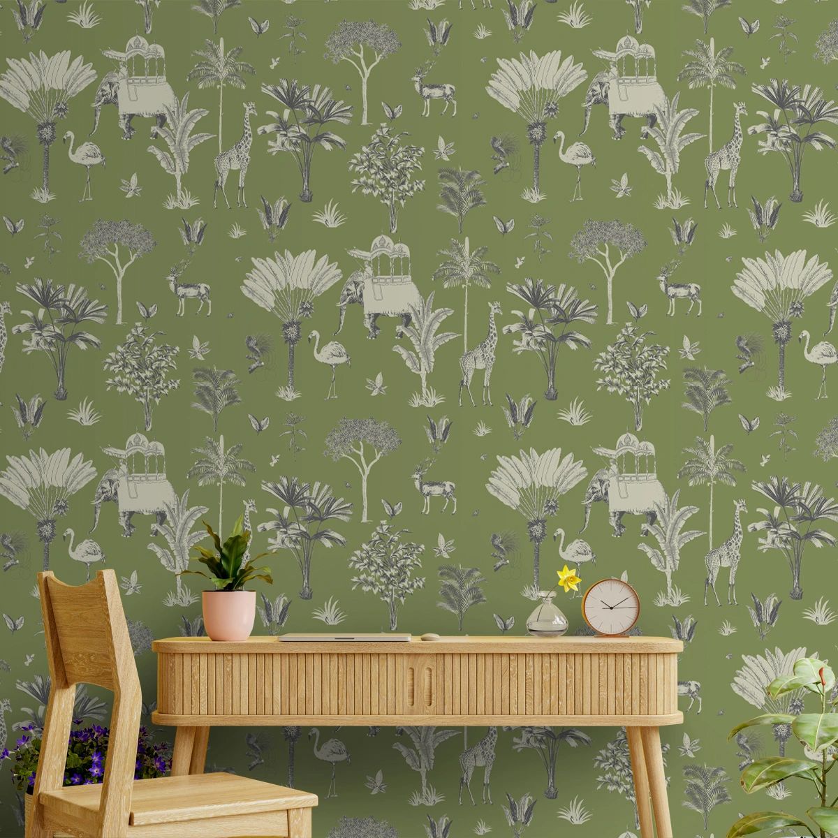 Life n Colors: Itihaas, Indian Theme Room Wallpaper, Green