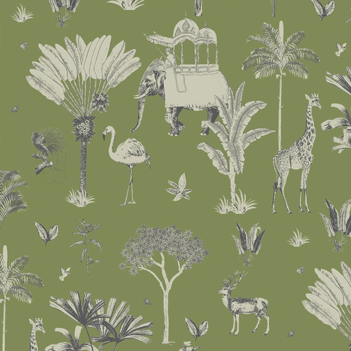 Life n Colors: Itihaas, Indian Theme Room Wallpaper, Green