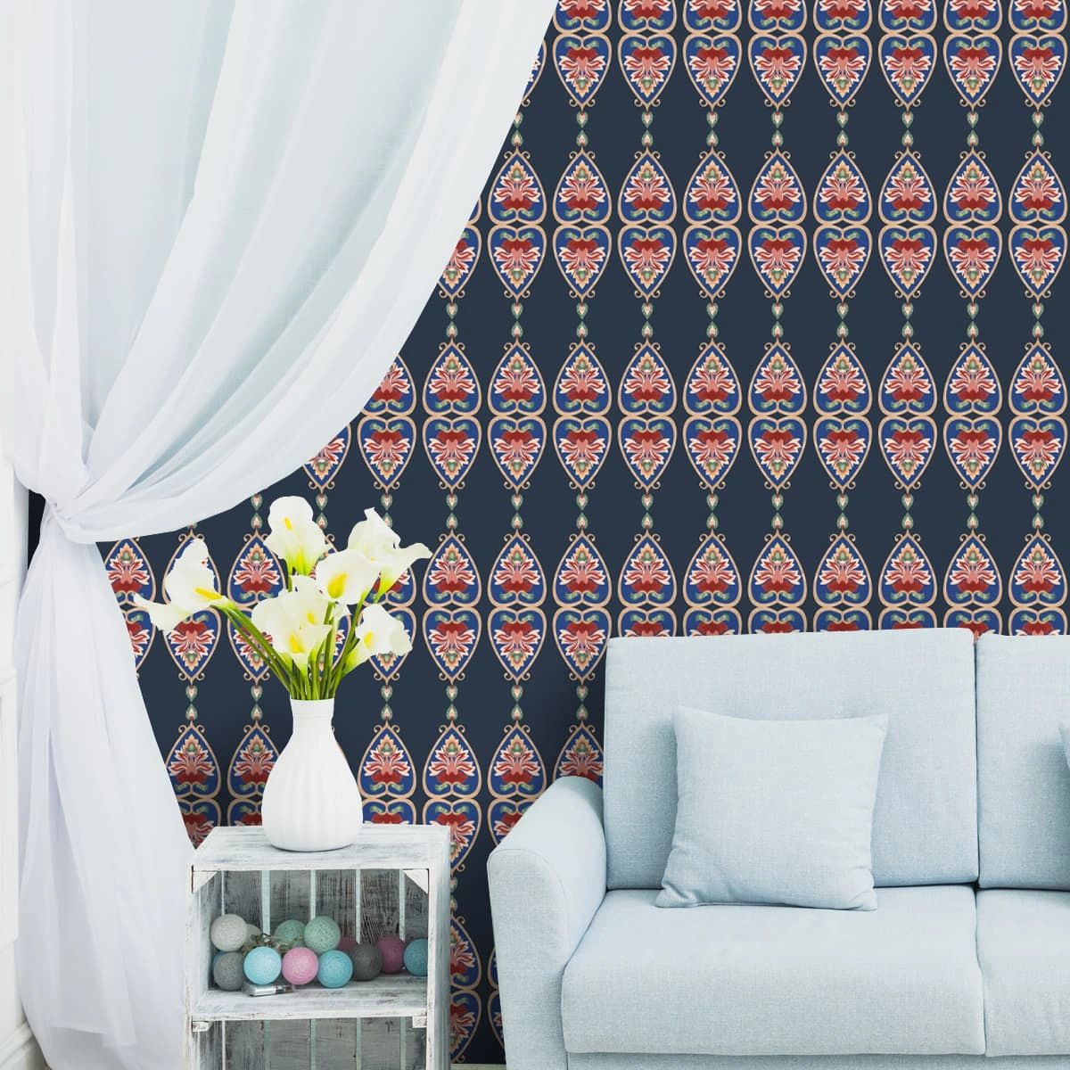 Life n Colors: Mystic India Striped Wallpaper for Rooms