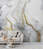 Life n Colors: Marble Wallpaper with Gold Color Lines