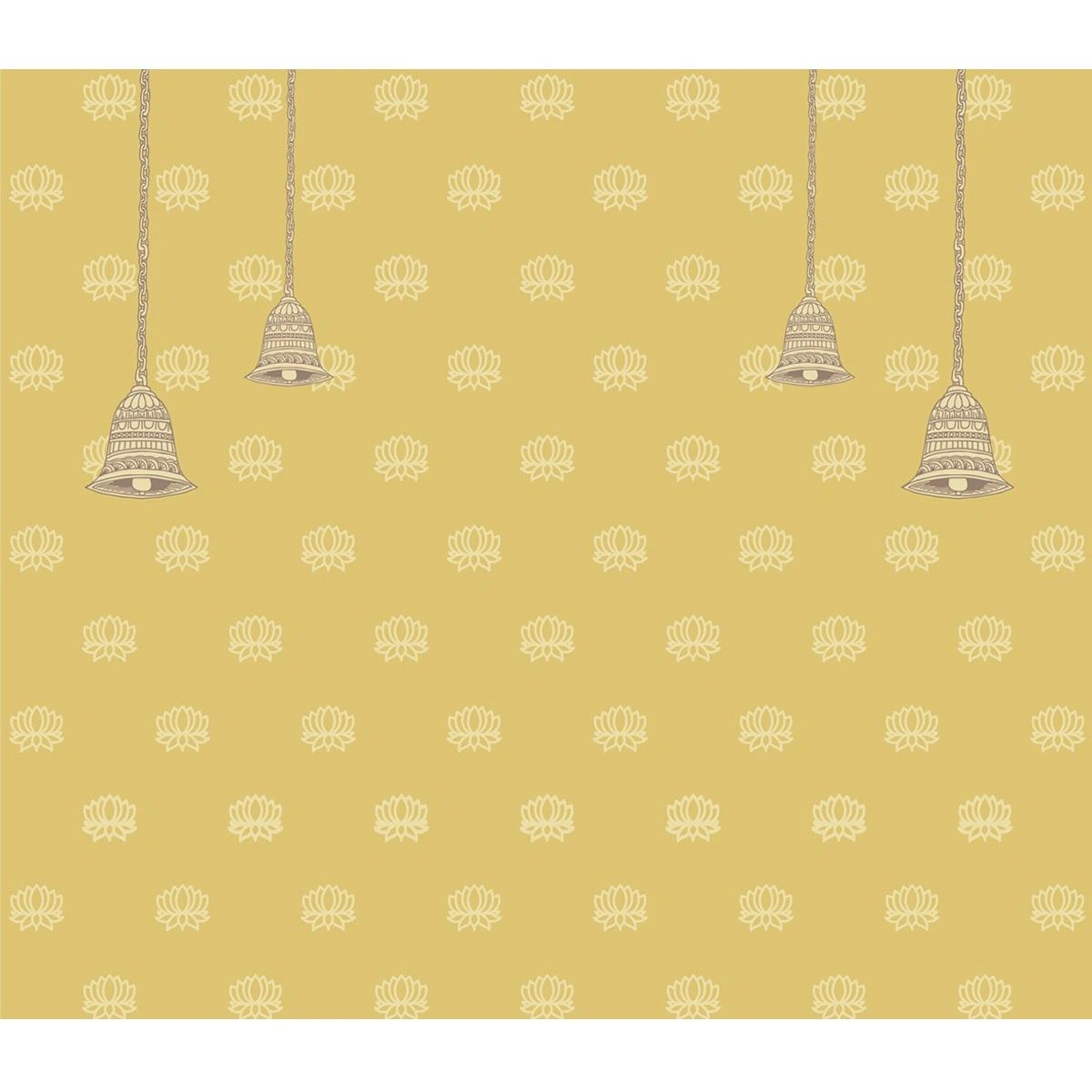 Life n Colors: Divine Glow: Beautiful Yellow Pichwai Wallpaper for Pooja Room