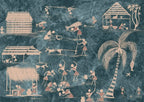 Life n Colors: Blue Warli Indian Art Design Wallpaper