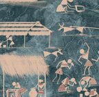 Life n Colors: Blue Warli Indian Art Design Wallpaper