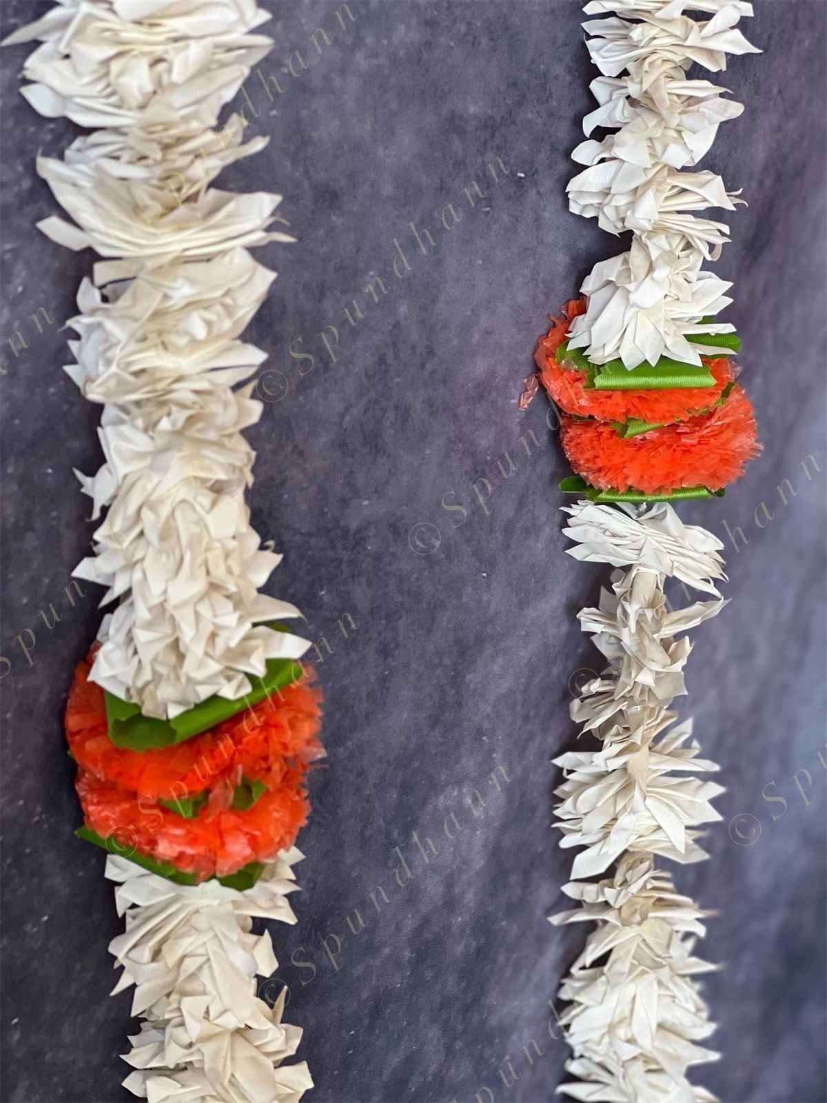Chameli & Orange Marigold Dangler Set of 2 with Tassels