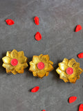Golden Foiled 3Petals single Lotus Tea Light Holder