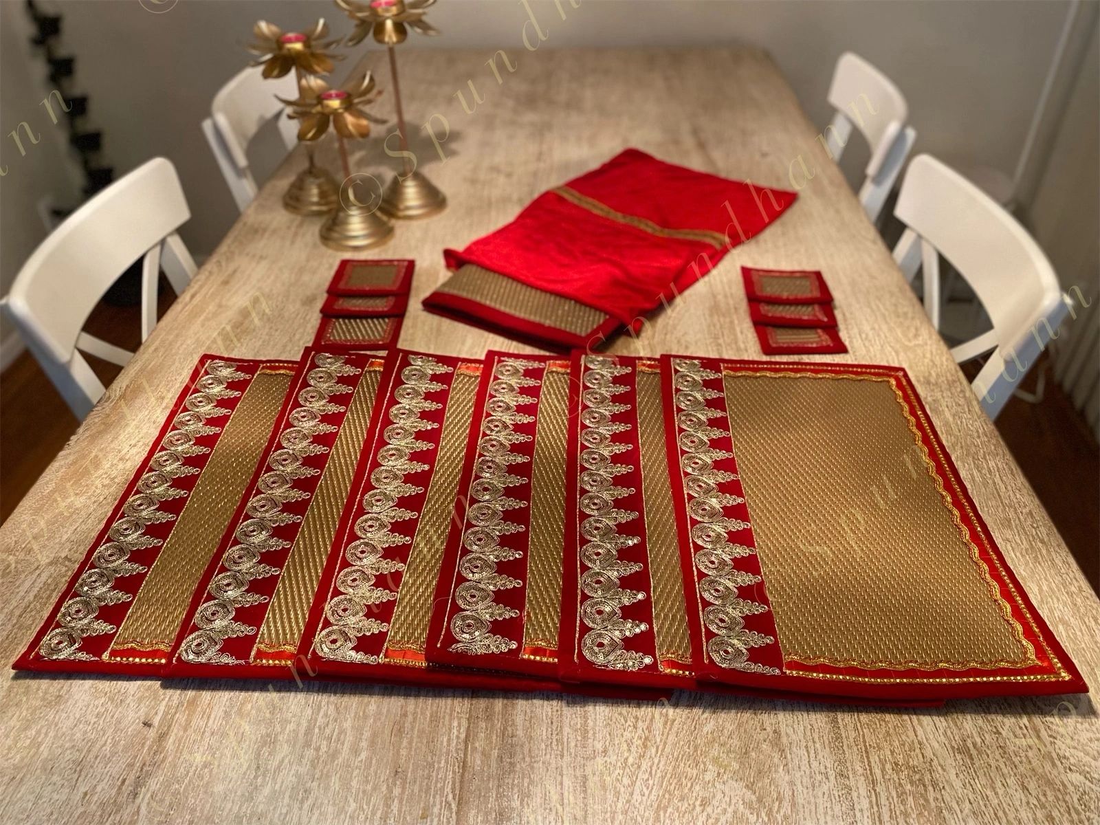 Dining Table Placemats, Runner & Coaster Set