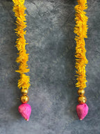 Yellow Chameli, Gota & Pink Lotus Bud Dangler String