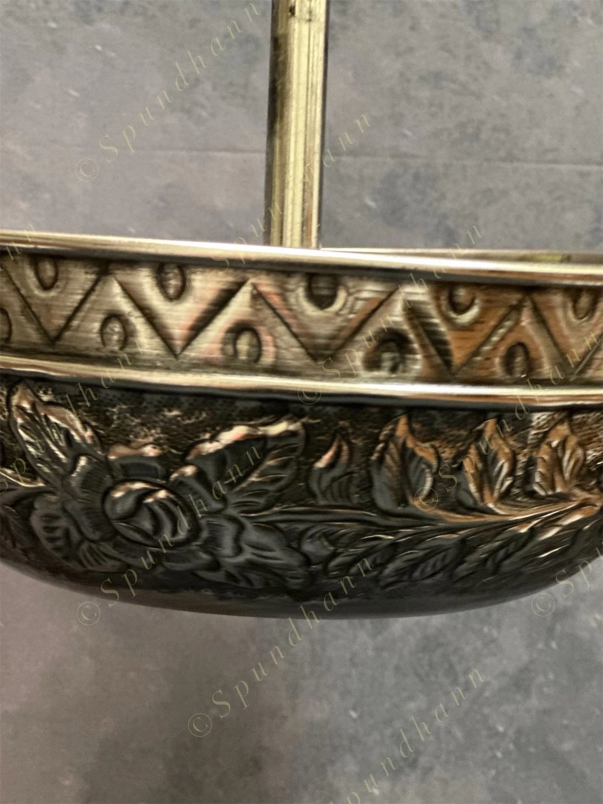 Hanging Embossed Urli in Silver Color Finish