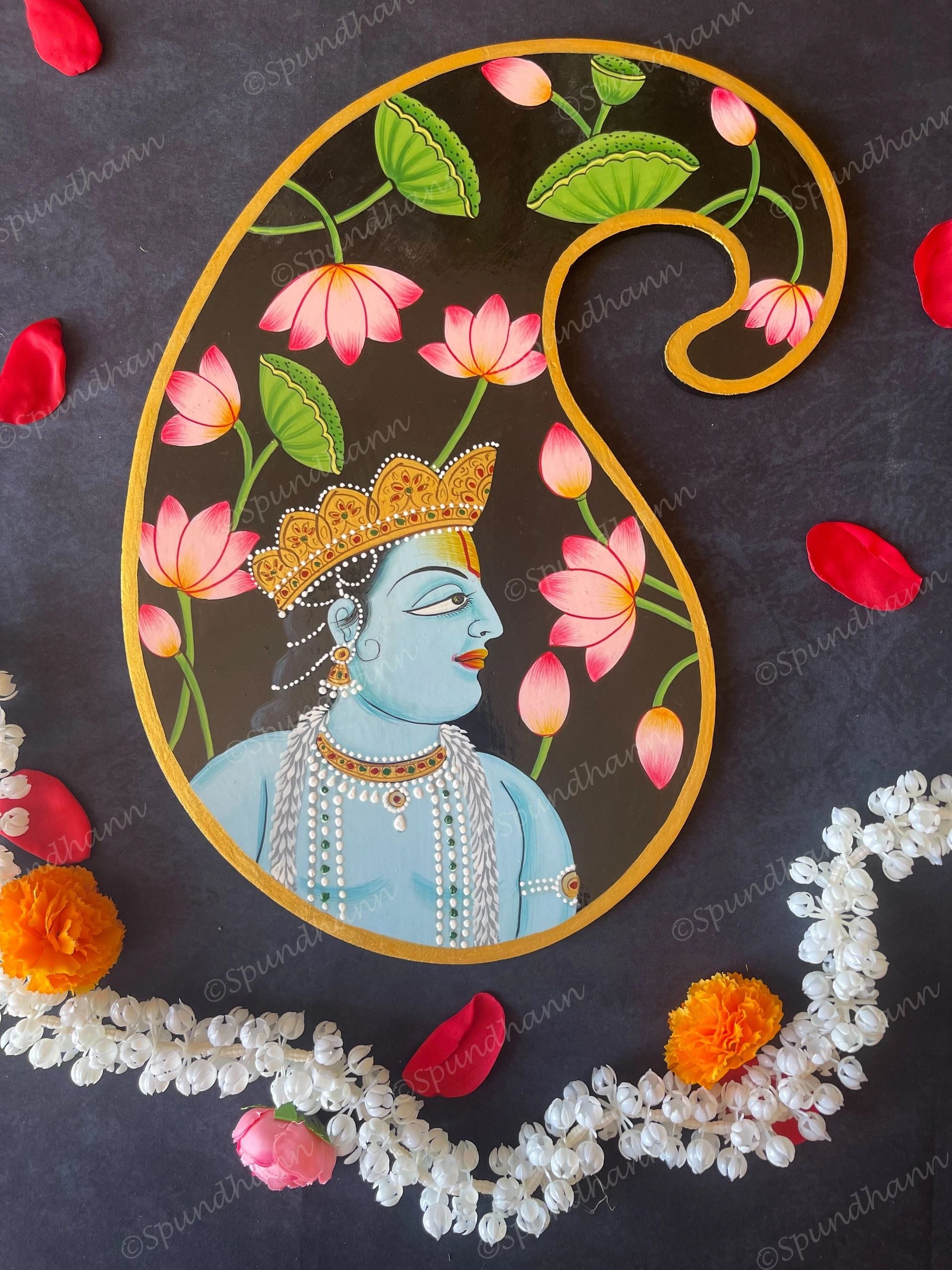 Paisley Shape Pichwai Wall Hanging Plate