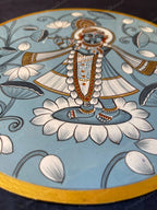 Shri Nathji Blue Pichwai Wall Hanging Plate