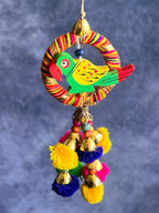 Small Wooden Parrot & Pom Pom Dangler