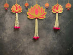 Large Lotus with Rajnigandha and pom pom Dangler