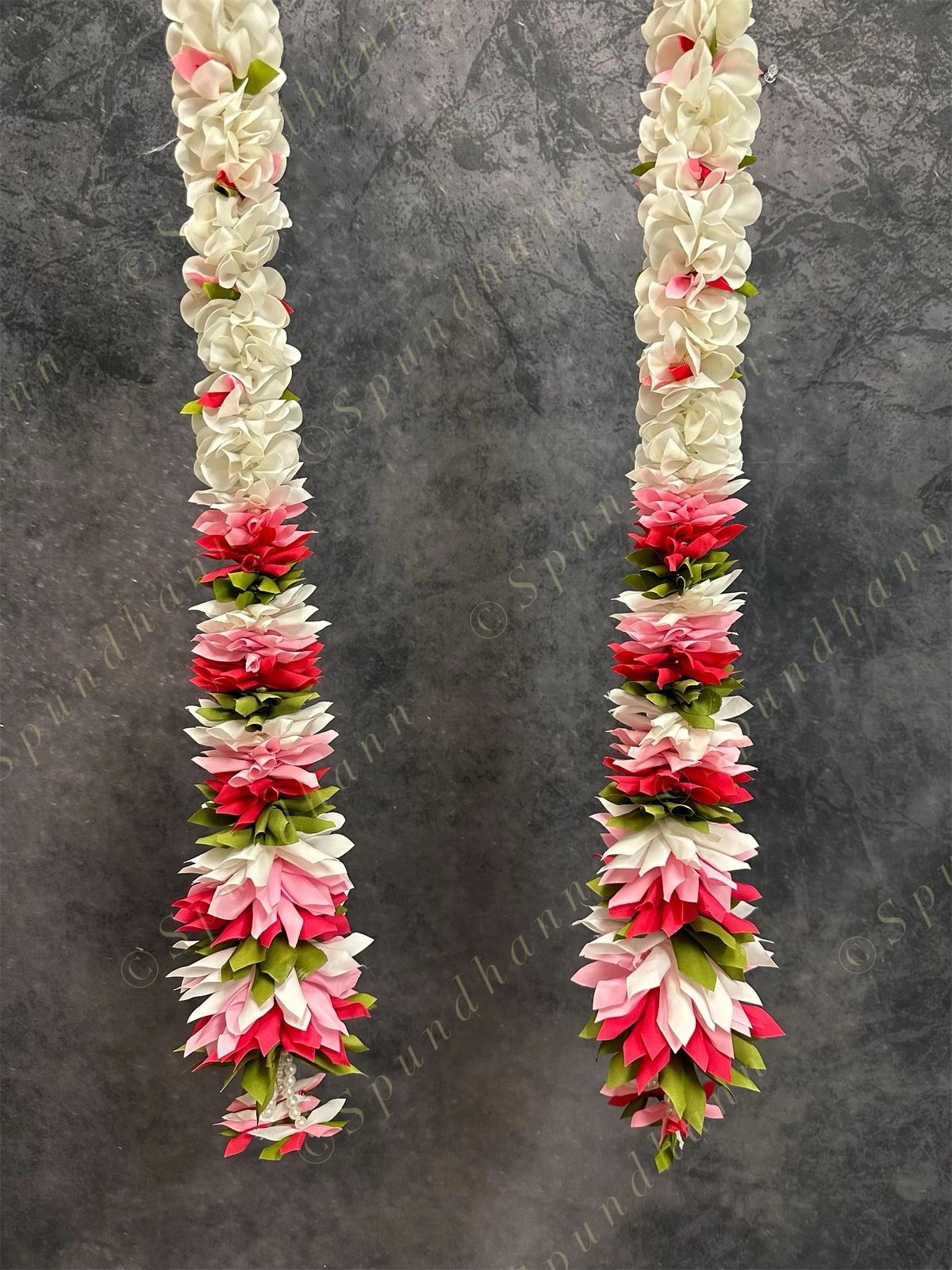 Multi Color Flower Dangler With Pearls - Set Of 2
