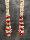 Multi Color Flower Dangler With Pearls - Set Of 2