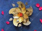 Distressed Metal Floral Swirl Tea Light Holder