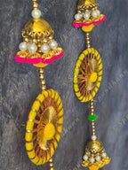 Chakri, Jhumki and Pom Pom Multi Colored Dangler Set of 2