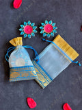 Light Blue Potli Bags with Border