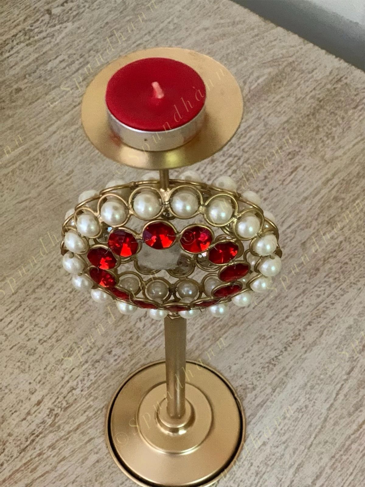 Pearl & Ruby Drop Standing Tea Light Holder Set of 3