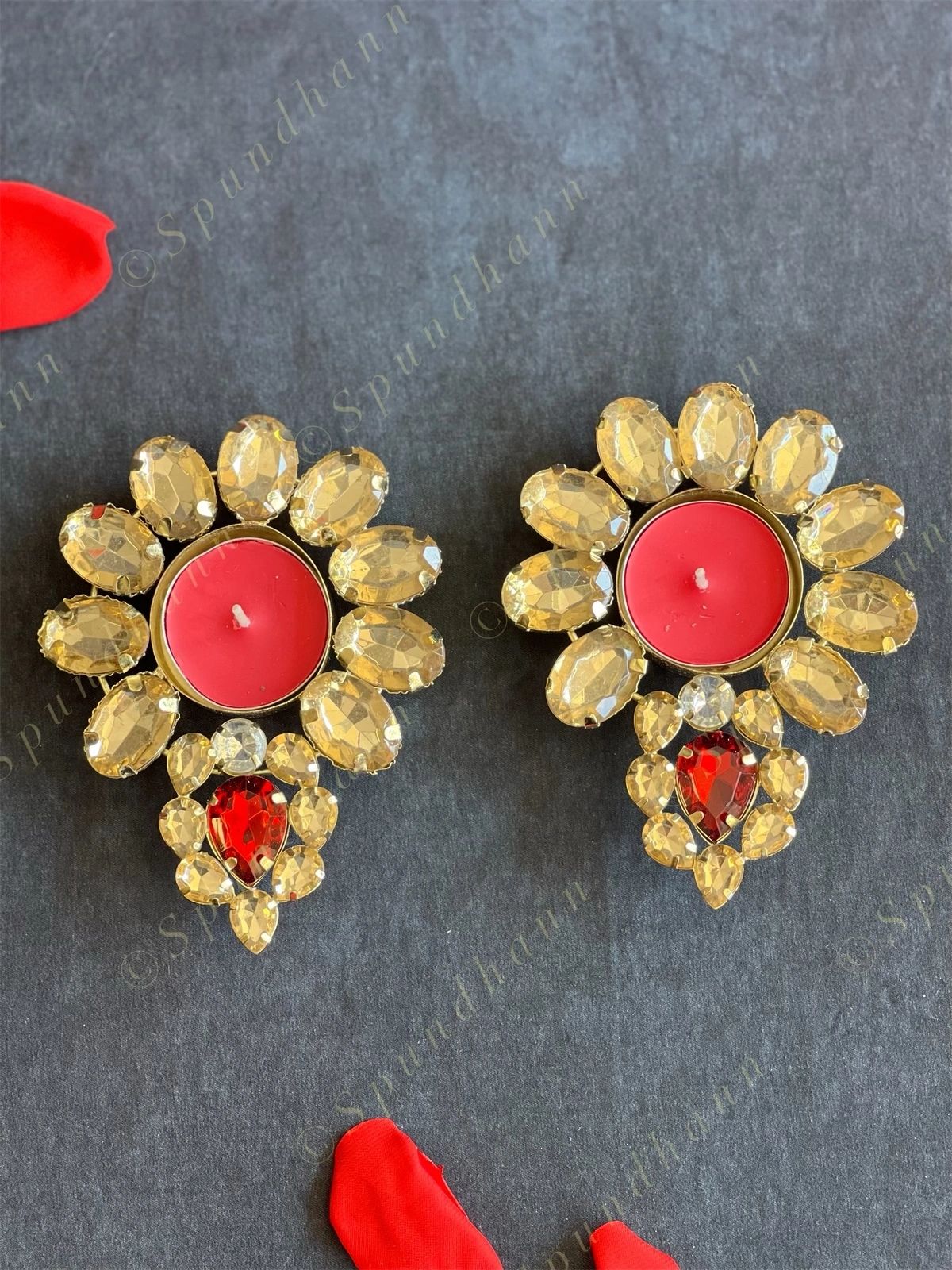 Royal Gemstone Studded Tea Light Holder