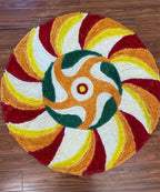 Round Swirl Rangoli Floor Mat