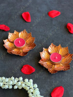 Copper Color Lotus Tea Light Holder