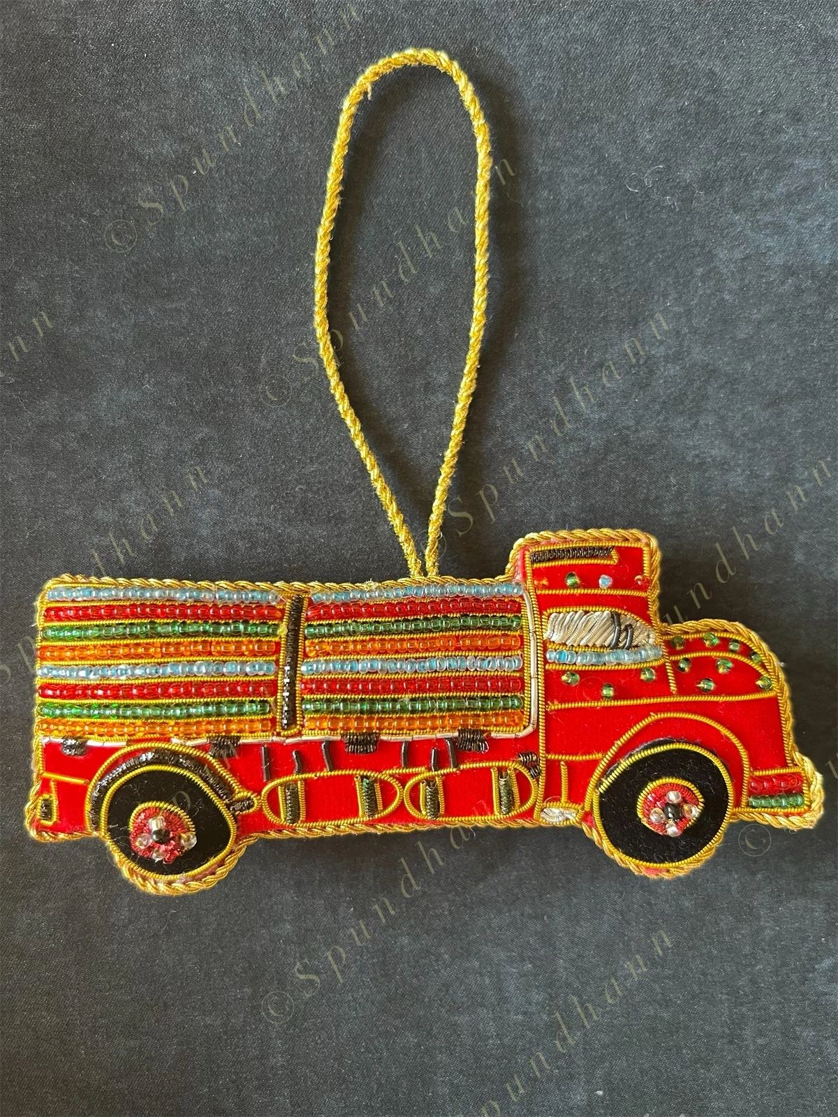 Embroidered Truck Christmas Tree Ornament