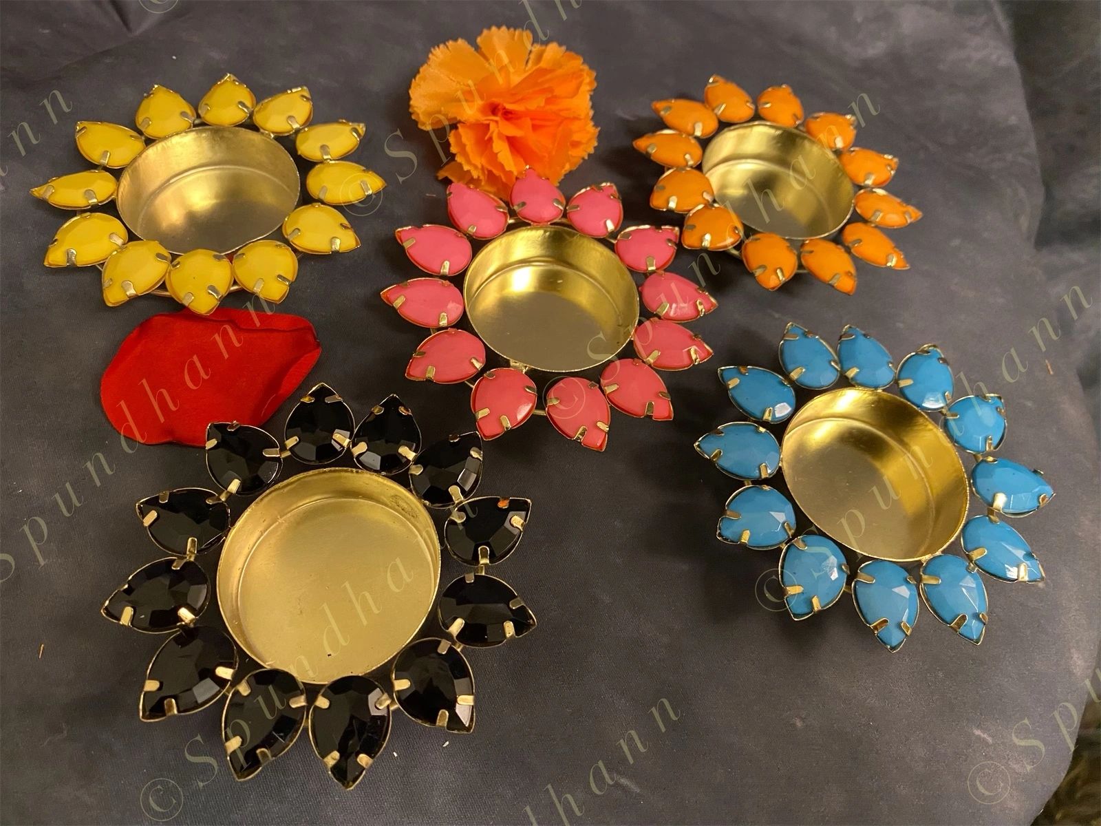 Colorful Studded Tea Light Holder