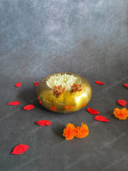 Brass Round Hammered Heavy Urli Bowl with Copper Flower