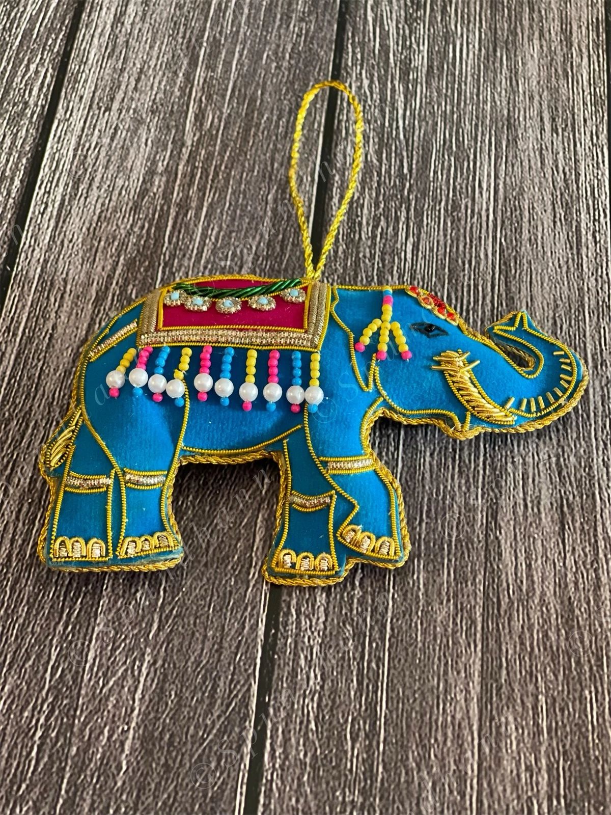 Embroidered Elephant Christmas Tree Ornament