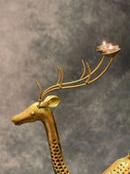 Deer Figurine Tea Light Holder Pair