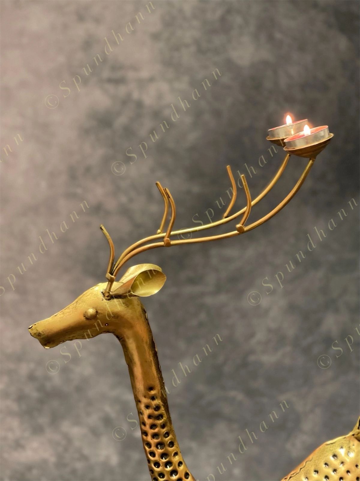 Deer Figurine Tea Light Holder Pair