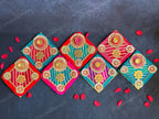 Leheriya, Gold Gota & Ganesha Tea Light Holder