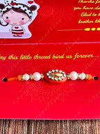 Rakhi with Greeting Card in Red Color