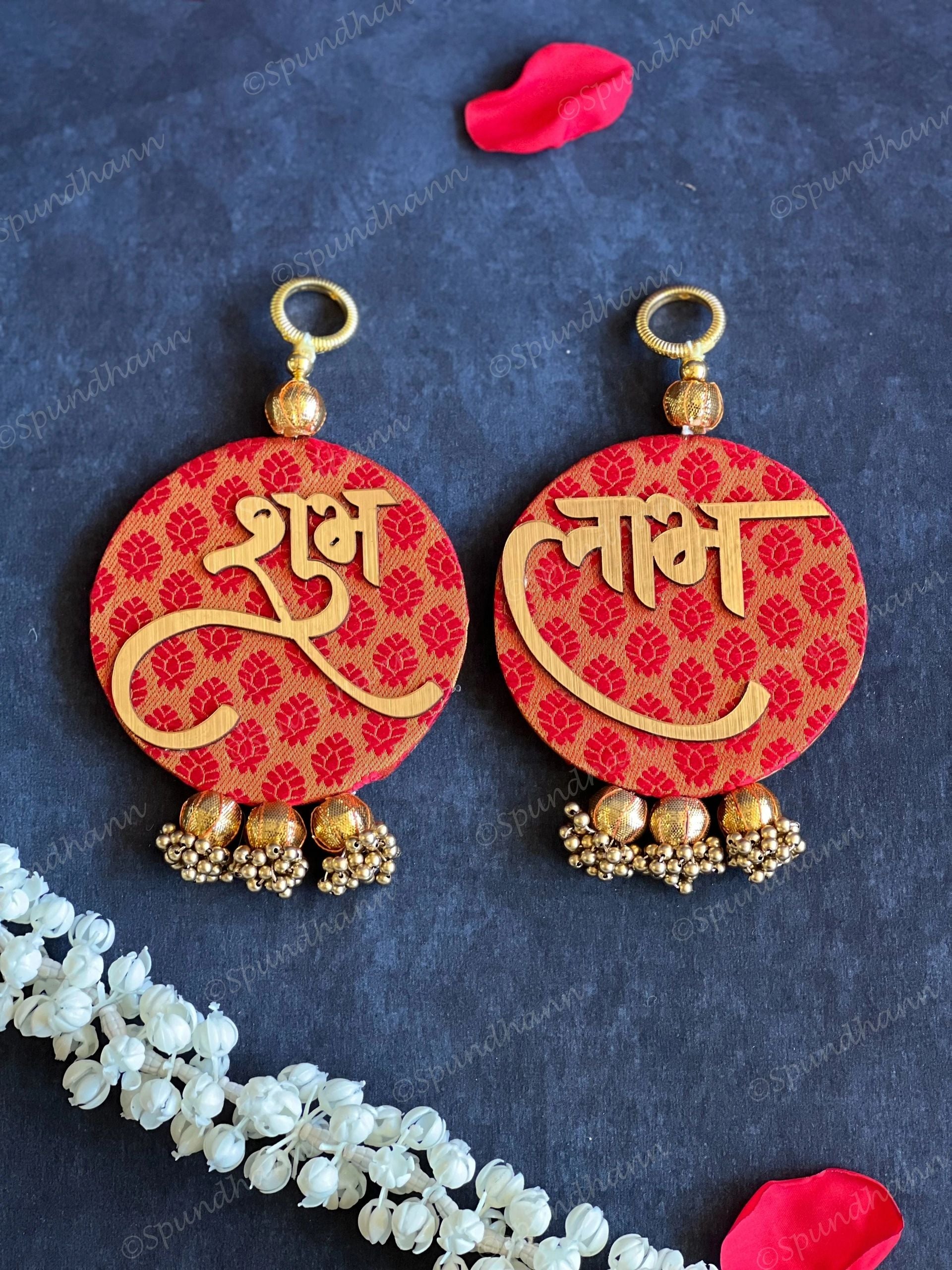 Shubh Labh Hanging Pair with Ghungroos
